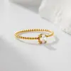 Nuevo Diseño Anillo de Flor de Cáñamo Fino Ovalado Chapado en Oro de 18 Quilates para Niñas Lujo Accesible de Nicho No se Desvanece Regalo Venta al por Mayor