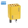 Carregador brilhante de 240W 4USB+4PD cabeça de carregamento para celular multi-porta adaptador de energia 5V2A12W atacado