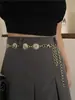 Corrente de Cintura de Corrente de Metal Retrô Europeia e Americana para Mulheres, Acessório Versátil de Verão para Vestidos, Ternos, Cinto de Estilo Étnico