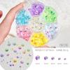Arte de uñas transfronterizo con forma de corazón, lazo de perla, concha, diamante redondo, resina, rosa, multicolor, colores mezclados, joyería DIY