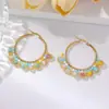 Amazon Verano Rebaja Caliente Pendientes de Hebilla de Oreja con Cuentas de Cristal de Flores Coloridas Pendientes de Nicho Avanzados Pendientes Frescos Dulces