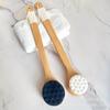 Cepillo de cerdas de mango largo, cepillo de masaje de doble cara, cepillo seco, cepillo de baño exfoliante, cepillo de baño de madera para descontaminación, procesamiento personalizado