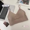 Ropa interior de espalda hermosa de una palabra para mujer sin aro de acero, interior anti-movimiento, base transpirable, copa fija integrada, top de tubo envolvente para el pecho