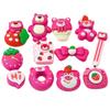Lápiz de dona de oso de fresa de dibujos animados, libro de fresa, accesorios para el cabello, horquilla, clip, agujero, zapatos, accesorios decorativos de resina