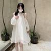Diseño Halter de Hombros Descubiertos Vestido Único Otoño 2025 Nuevo Moda Holgada Elegante Blanco Falda Línea A para Mujer