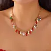 Colar de Festa de Natal Mais Vendido na Europa e América Papai Noel Boneco de Neve Pequeno Colar Colorido Presente de Natal Venda Direta