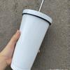 Taza Portátil de Color Degradado, Termo en Forma de Diamante con Popote, Taza de Café de Doble Capa de Acero Inoxidable, Personalización para Regalo Navideño