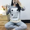 Liquidação de Fábrica Pijama de Bem-Estar Primavera e Outono Feminino Casual Confortável Estilo Lady Manga Longa Calças Conjunto de Duas Peças Roupa de Casa