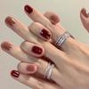 CS-59 vinho chá de leite tinto unhas falsas cross-border cor Desgaste remendos de nail art acabados atacado FakeNails atacado