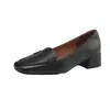 Zapatos Cuadrados de Tacón Grueso para Mujer en Liquidación de Alta Gama, Zapatos Suaves de Madre para Primavera y Otoño 2026, Mocasines de Tacón Medio para Mujer