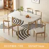 Mesa de comedor pequeña para uso doméstico, moderna y simple, adecuada para restaurantes y establecimientos de comida, juego de mesa y sillas rectangulares simples