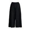 Pantalones Lotte de algodón sueltos, largos, de verano, de pierna ancha, informales, con bolsillos, para mujer, color liso 2021