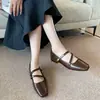 Zapatos Mary Jane retro de punta cuadrada, nueva colección otoño 2026, zapatos planos versátiles de punta baja, zapatos elegantes retro para mujer estilo francés