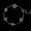Rosa Flor de Cerezo ~ Pulsera de Trébol de Cuatro Hojas, Lujo Accesible Diseño de Nicho, Zirconia Súper Brillante Elegante, Pulsera Estilo Dama