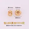 Cen Chapado en Oro Real de 18K Incrustado con Cristal de Circonio Accesorios DIY Cuentas Espaciadoras de Piedra con Agujero Grande Pulsera Elegante Pulsera Cultural con Cuentas