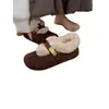 Zapatos Birkenstock de Plataforma Retro para Mujer Estilo Nuevo Invierno Felpa Cálida Botas de Nieve Zapatos de Piel sin Cordones