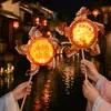 Linternas del Festival de Mediados de Otoño Linternas de Mano para Niños Kit de Materiales DIY Molinillo de Viento Giratorio de 360 Grados Linternas Luminosas para Puestos