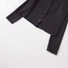 Venta al por mayor transfronteriza 2025 Verano Nuevo Estilo Europeo y Americano para Mujer Falda Corta Estilo Chaqueta de Punto con Cuello Metálico