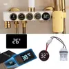 Cabezal de Ducha Pantalla de Visualización Digital Motor Generación de Energía Hidráulica Flujo de Agua Temperatura Pantalla Botón de Piano Accesorios de Ducha