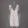 Vestido de tirantes finos de punto fino, nuevo estilo europeo y americano 2026, transfronterizo, hermoso diseño de espalda, estampado casual, dulce, ropa de dormir y para estar en casa para mujer