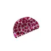 Pinza Grande para el Cabello de Acetato con Estampado de Leopardo Rosa para Mujer, Adecuada para Cabello Grueso, Accesorio Coreano para el Cabello