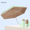50% de Descuento Paraguas de Sol de 6 Varillas, Bloques de Color Macarrón, Protección Solar, Doble Uso para Sol y Lluvia, Paraguas Plegable Portátil para Mujer, Venta al por Mayor