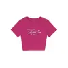 Nova Camiseta Preta de Verão com Gola Redonda, Corte Slim, Manga Curta para Mulheres, Top Tendência Estilo Americano com Design de Letras de Marca