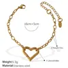 Colar Coração Vazado Francês Mais Vendido Aço Inoxidável Banhado a Ouro Real 18K Pulseira Simples Elegante Estilo Ins Transfronteiriço