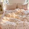 Conjunto de Roupa de Cama Fresco de Algodão Lavado de Quatro Peças Classe A Desenho Animado Princesa Dormindo Nu Lençóis de Cama Capa de Colcha Conjunto de Três Peças para Dormitório