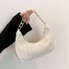 Bolsa de Ombro Tecida 2025 Nova Moda Bolsa de Mão Ombro Bolsa de Praia Palha Tecida Bolsa Feminina Bolsas Zíper