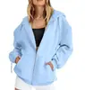 Nueva sudadera con capucha y cremallera de manga larga, gruesa, versátil, de moda europea y americana, para invierno, de Amazon transfronterizo, en stock para venta al por mayor