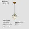 Lámpara Colgante Pequeña de Cristal Estilo Francés Lujo Ligero, Lámpara de Mesita de Noche para Dormitorio, Iluminación de Entrada Cálida y Creativa, Lámpara de Pared de Línea Larga para Habitación