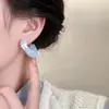 Brinco de Argola com Laço de Pelúcia Outono e Inverno Feminino Quadrado Redondo Rosto Pequeno Brincos Argola Moda Doce Personalizado
