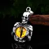 Acero Guerrero Joyería para Hombres Europeos y Americanos Venta al por Mayor Ojo del Diablo Calavera Joyería Acero Inoxidable Colgante Colgante