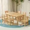 Mesas e Cadeiras de Madeira Maciça para Jardim de Infância, Conjunto de Mesa e Cadeira de Aprendizagem para Crianças, Mesa de Brinquedos para Bebês, Escrivaninha, Retangular