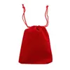 Bolsa de joyería de tela flocada, bolsa de terciopelo con cordón, bolsa simple de terciopelo, bolsa para auriculares, bolsa con cordón, adecuada para joyería de terciopelo