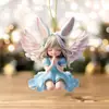 Colgante Acrílico de Nuevo Ángel Lindo Pequeño Transfronterizo Colgante Plano para Espejo Retrovisor de Coche Decoración de Regalo Navideño