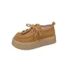 Zapatos de Mujer Retro con Suela Gruesa 2025 Nuevos Zapatos Casuales de Otoño Accesorios Perezosos con Cordones Versátiles Zapatos Birkenstock para Mujer Al por Mayor