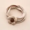 Europa y Estados Unidos accesorios para el cabello nuevos transfronterizos para niños banda para el cabello de algodón para bebé con flor de cinco pétalos diadema de nailon elástica suave para bebé