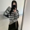 Estilo Coreano Pedido de Seguimiento Artículos de Calidad Otoño/Invierno 2026 Lleno de Sensación de Alta Gama Suéter Cardigan de Rayas Bloque de Color para Mujer