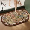 Alfombrilla de Diatomeas para Baño, Alfombrilla para Pies Resistente a la Suciedad Estilo Americano, Alfombrilla Absorbente de Agua Antideslizante para Inodoro, Alfombra de Separación Seca y Húmeda