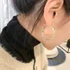 Pendientes de Metal Trenzado con Forma de Cruz de Celebridad de Internet con Estilo, Pendientes de Metal en Anillo de Mobius Multicapa, Joyería de Metal de Nicho
