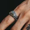 Anillo de plata tailandesa Qianye para hombre, anillo retro, anillo abierto de alta calidad, ajustable, nicho, personalidad, moderno para hombre