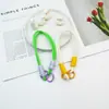 Cordón para Teléfono Móvil Combinación de Colores Simple Ins Moderno Cadena de Cuerda de Nylon Trenzada Nudosa Correa de Muñeca Hebilla Doble Cordón de Paracord Anillo de Resorte