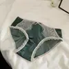 Ropa Interior Fina Sexy Transpirable de Seda de Hielo para Verano para Mujer de Cintura Baja con Ribete de Encaje Braguitas Triangulares Juveniles Levanta Glúteos para Mujer