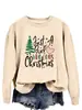 Comercio Exterior Ebay Sitio Independiente Solo una Chica Árbol de Navidad Divertida Casual Sudadera de Manga Larga para Mujer