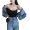 Hot Girl Camisola Feminina Verão Basing Beautiful Back Tube Top com Almofada no Peito Seda Gelo Curto Sem Encosto Interno Exterior Wear Top