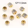 Contas Cilindro Nuvem Mescladas Douradas e Prateadas Pulseira DIY Contas Cilindro Nuvem Prateada Antiga do Tibete Contas Espaçadoras