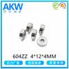 Fabricantes de Cixi fornecem rolamentos de esferas de ranhura profunda miniatura 604ZZ 4*12 * 4MM Z3P5SRL rolamentos de motor de alta velocidade