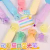 Plumas Fluorescentes de Pata de Gato 6 Colores Marcadores Fluorescentes Macaron Set para Estudiantes Compacto Mini Marcadores de Alta Estética